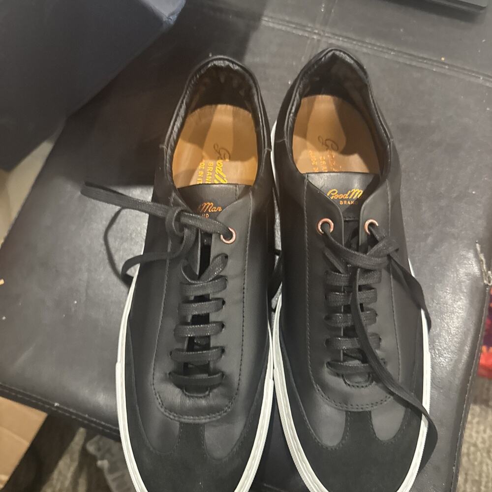 NEW Goodman Shoes Legend London Sneaker G97L-11 Vachetta Leather Black Mens 9.5